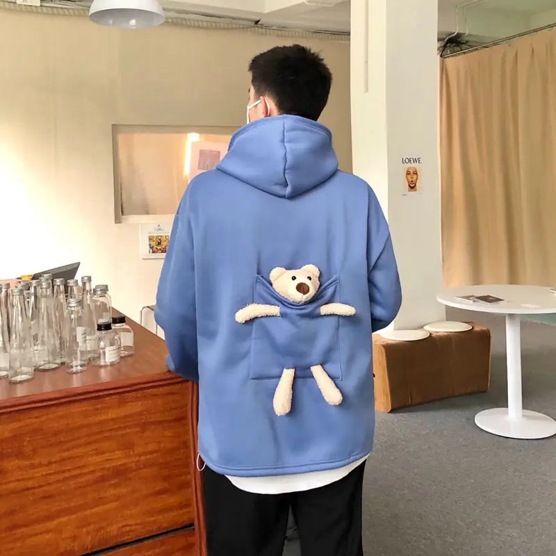 Thick Fleece-lined Mid-length Bear Long-sleeved Sweater