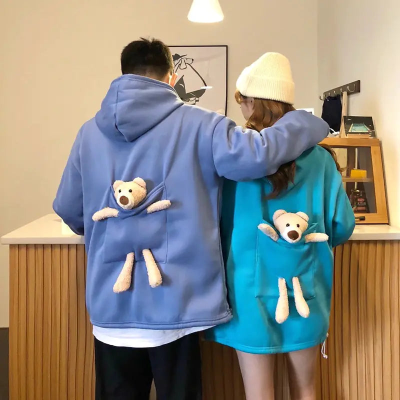 Thick Fleece-lined Mid-length Bear Long-sleeved Sweater