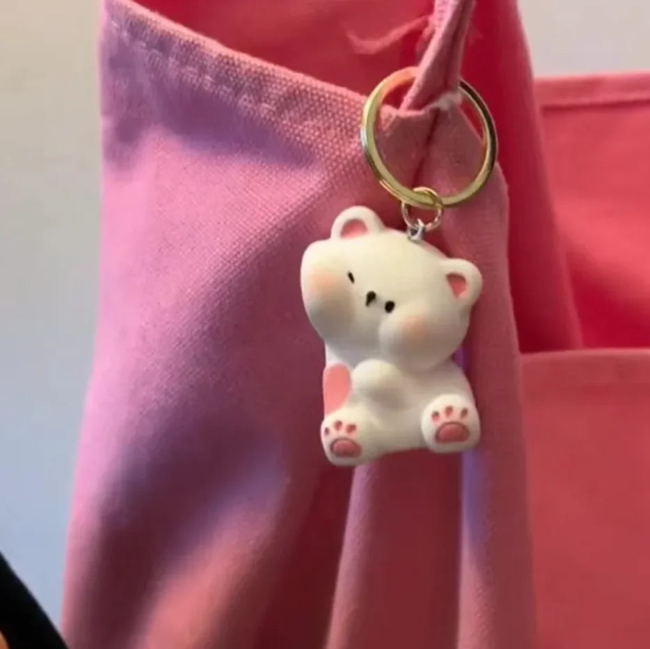 Cute Bear Couple Magnetic Keychain Set