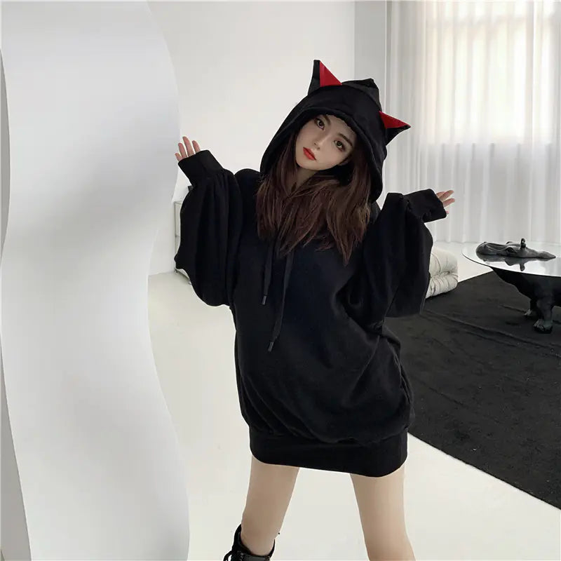 Winter Cute Cat Ear Hoodie
