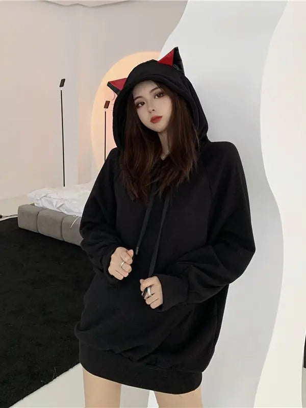 Winter Cute Cat Ear Hoodie