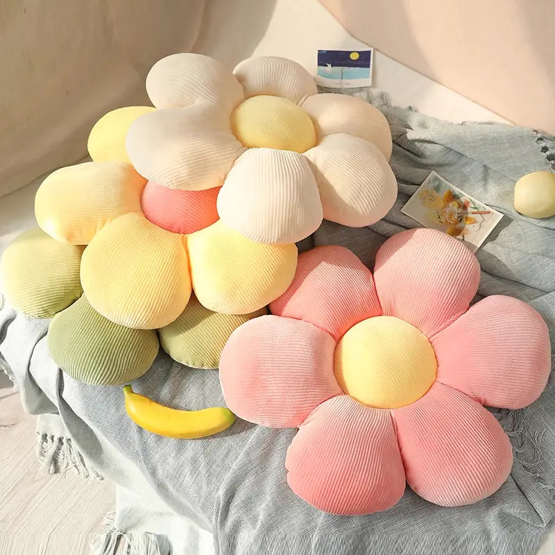 Soft Cartoon Flower Plush Pillow
