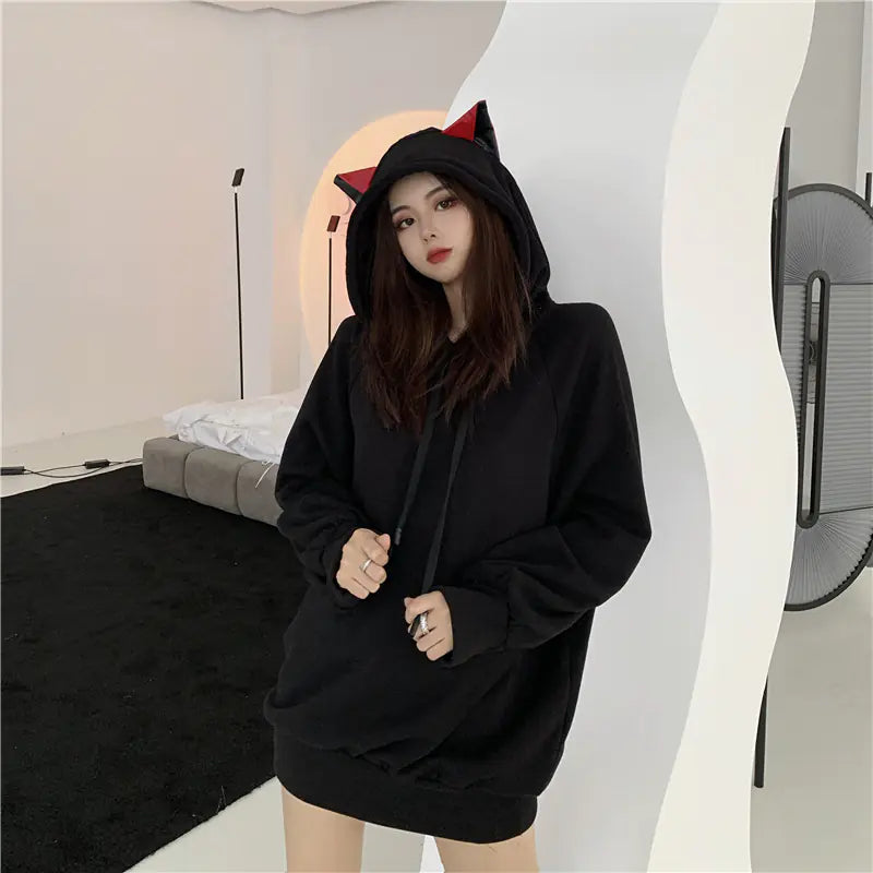 Winter Cute Cat Ear Hoodie