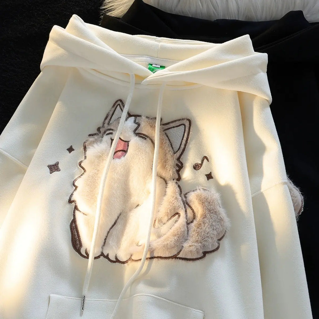2023 Cartoon Embroidered Oversized Hoodie for Women