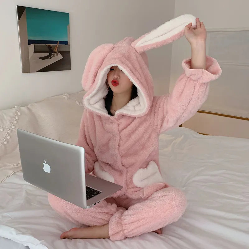 Velvet Hooded Two Piece Pajamas Set